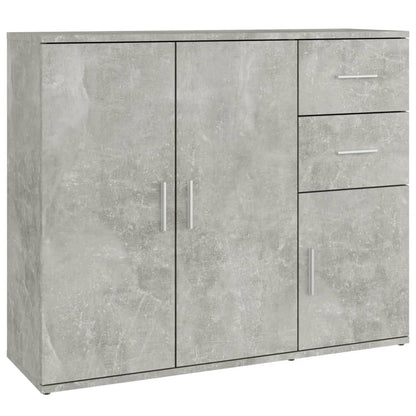Sideboard Concrete Grey 91x29.5x75 cm Engineered Wood