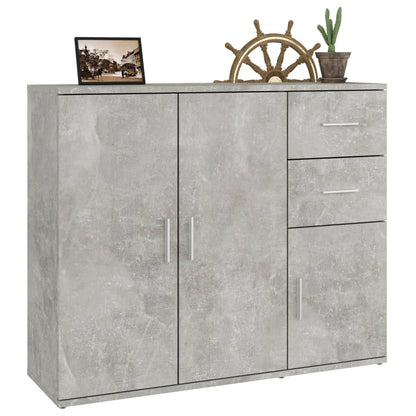 Sideboard Concrete Grey 91x29.5x75 cm Engineered Wood