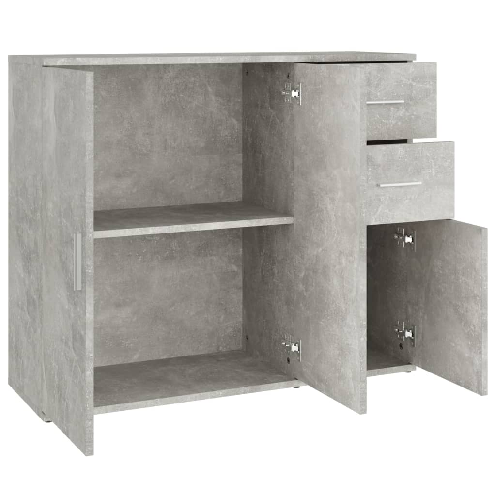 Sideboard Concrete Grey 91x29.5x75 cm Engineered Wood