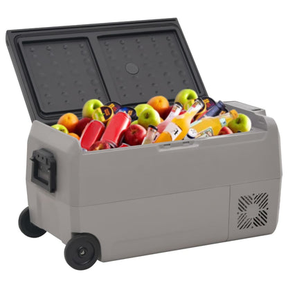 Cool Box with Wheel and Handle Black&Grey 36 L PP&PE