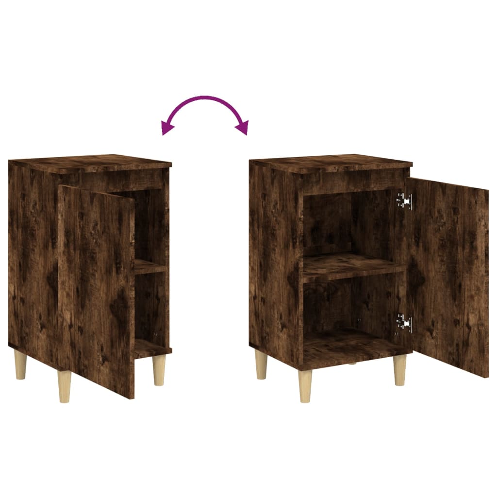 Bedside Cabinet Smoked Oak 40x35x70 cm Engineered Wood