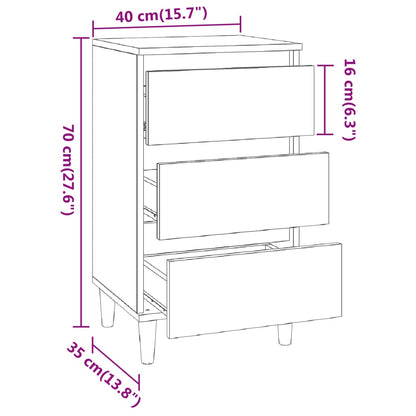 Bedside Cabinet Smoked Oak 40x35x70 cm Engineered Wood