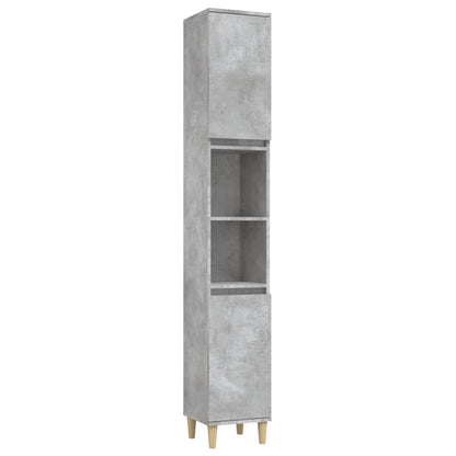 Bathroom Cabinet Concrete Grey 30x30x190 cm Engineered Wood