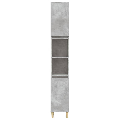 Bathroom Cabinet Concrete Grey 30x30x190 cm Engineered Wood