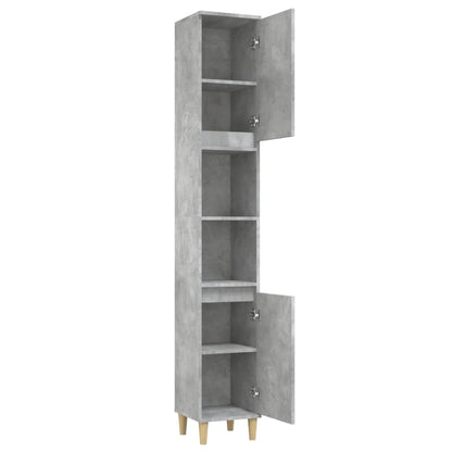 Bathroom Cabinet Concrete Grey 30x30x190 cm Engineered Wood