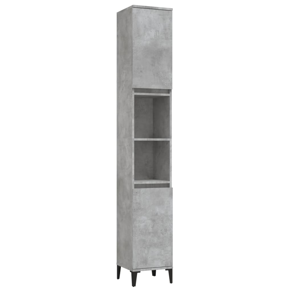 Bathroom Cabinet Concrete Grey 30x30x190 cm Engineered Wood