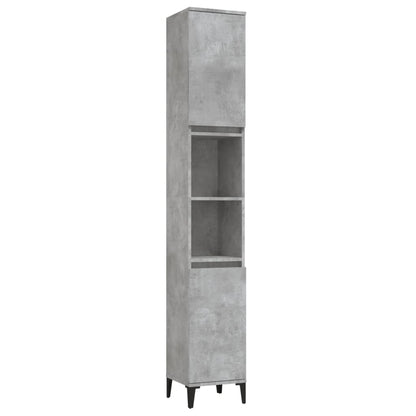 Bathroom Cabinet Concrete Grey 30x30x190 cm Engineered Wood