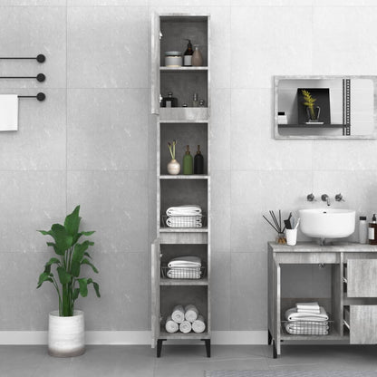 Bathroom Cabinet Concrete Grey 30x30x190 cm Engineered Wood