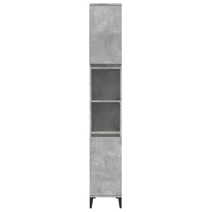 Bathroom Cabinet Concrete Grey 30x30x190 cm Engineered Wood