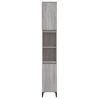 Bathroom Cabinet Grey Sonoma 30x30x190 cm Engineered Wood