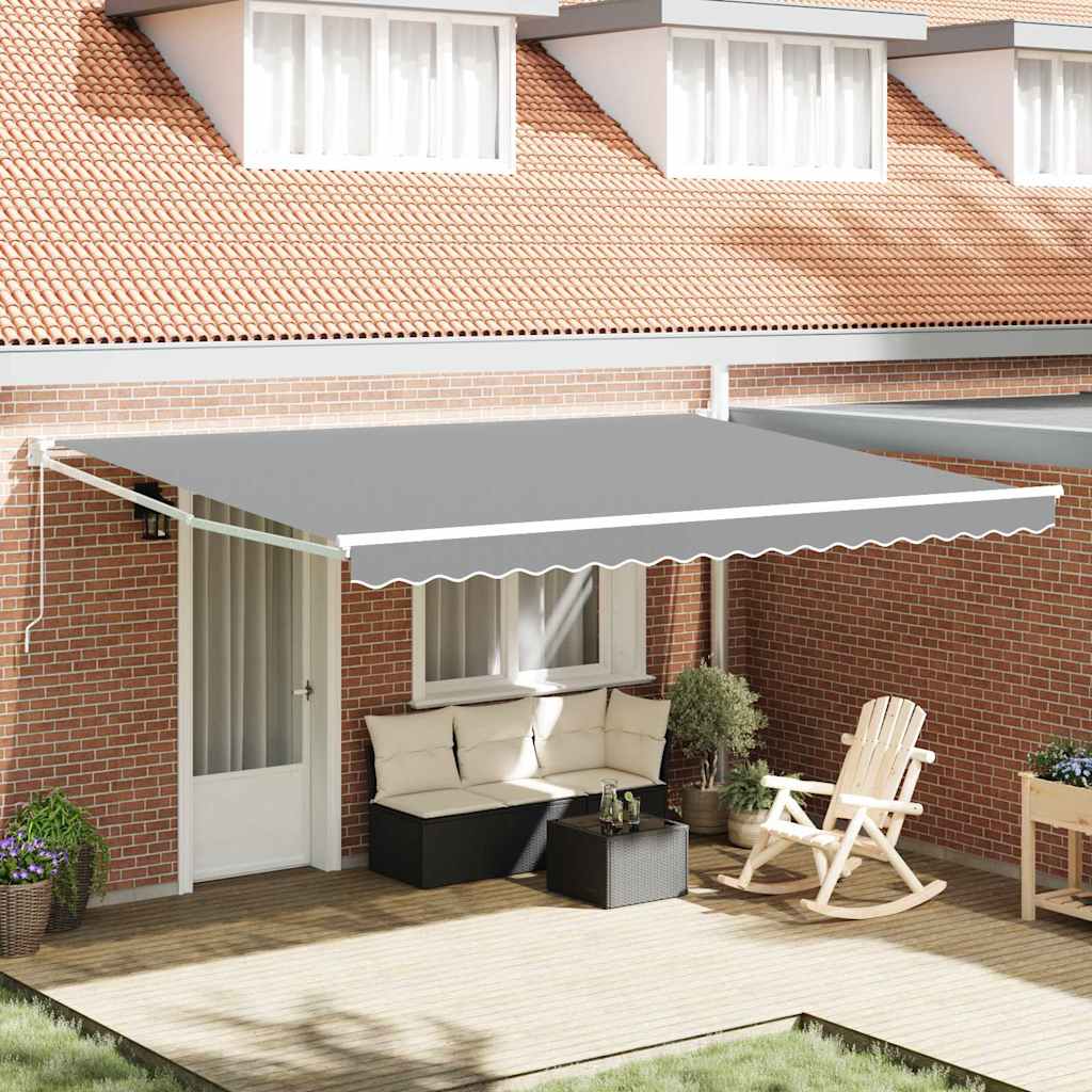 Awning Manual White 5 x 3 m Metal