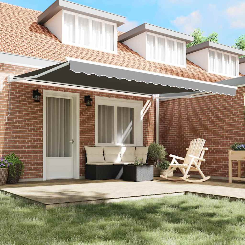 Awning Manual White 5 x 3 m Metal