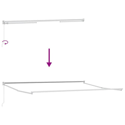 Awning Manual White 5 x 3 m Metal