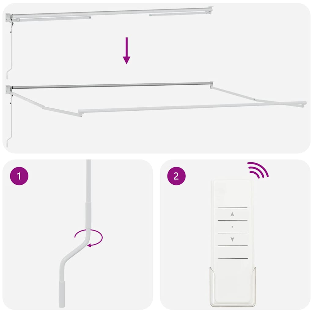 Awning White 5 x 3 m Metal