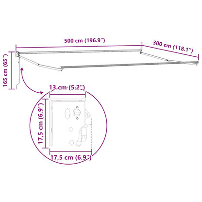 Awning White 5 x 3 m Metal