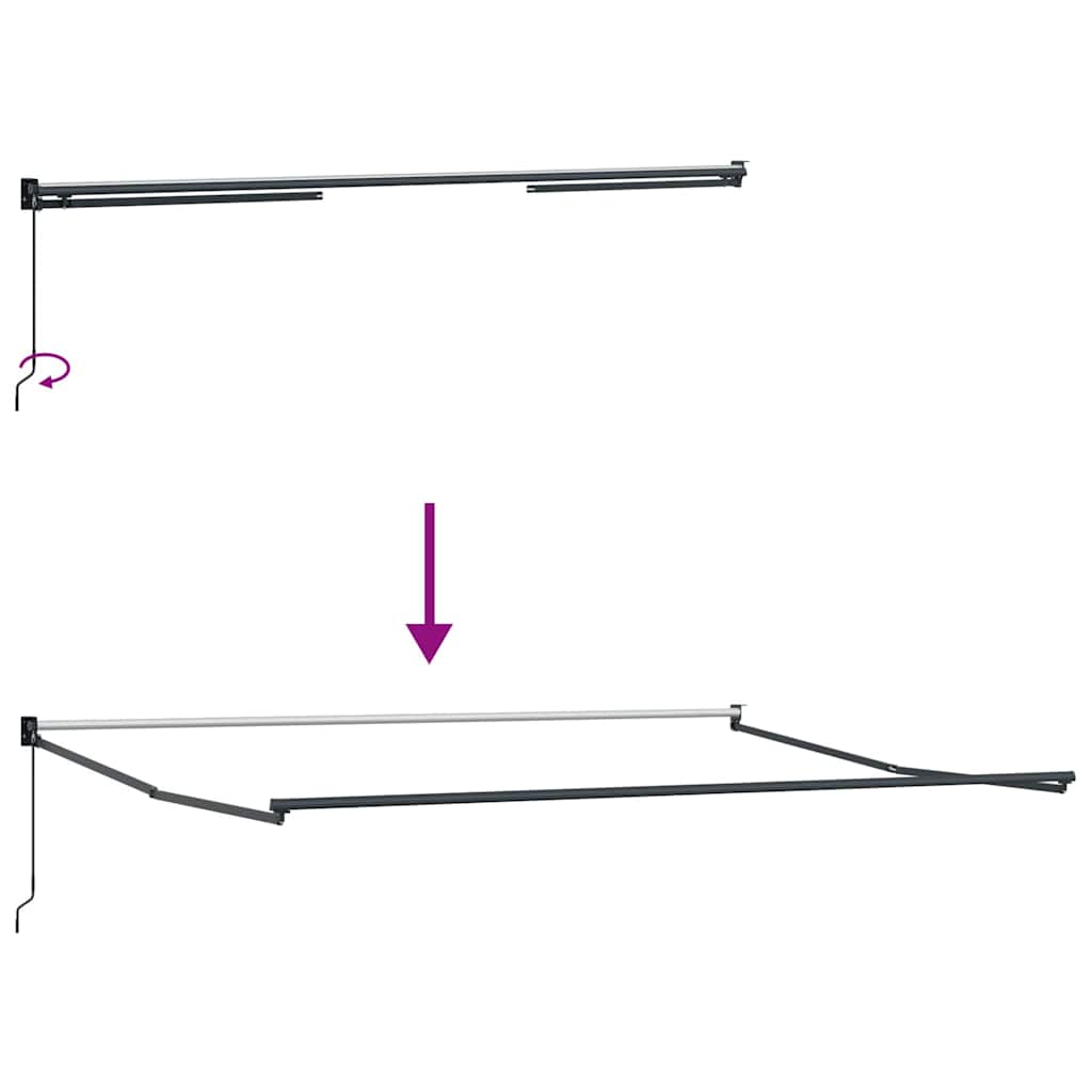 Awning Manual Anthracite 5 x 3 m Metal
