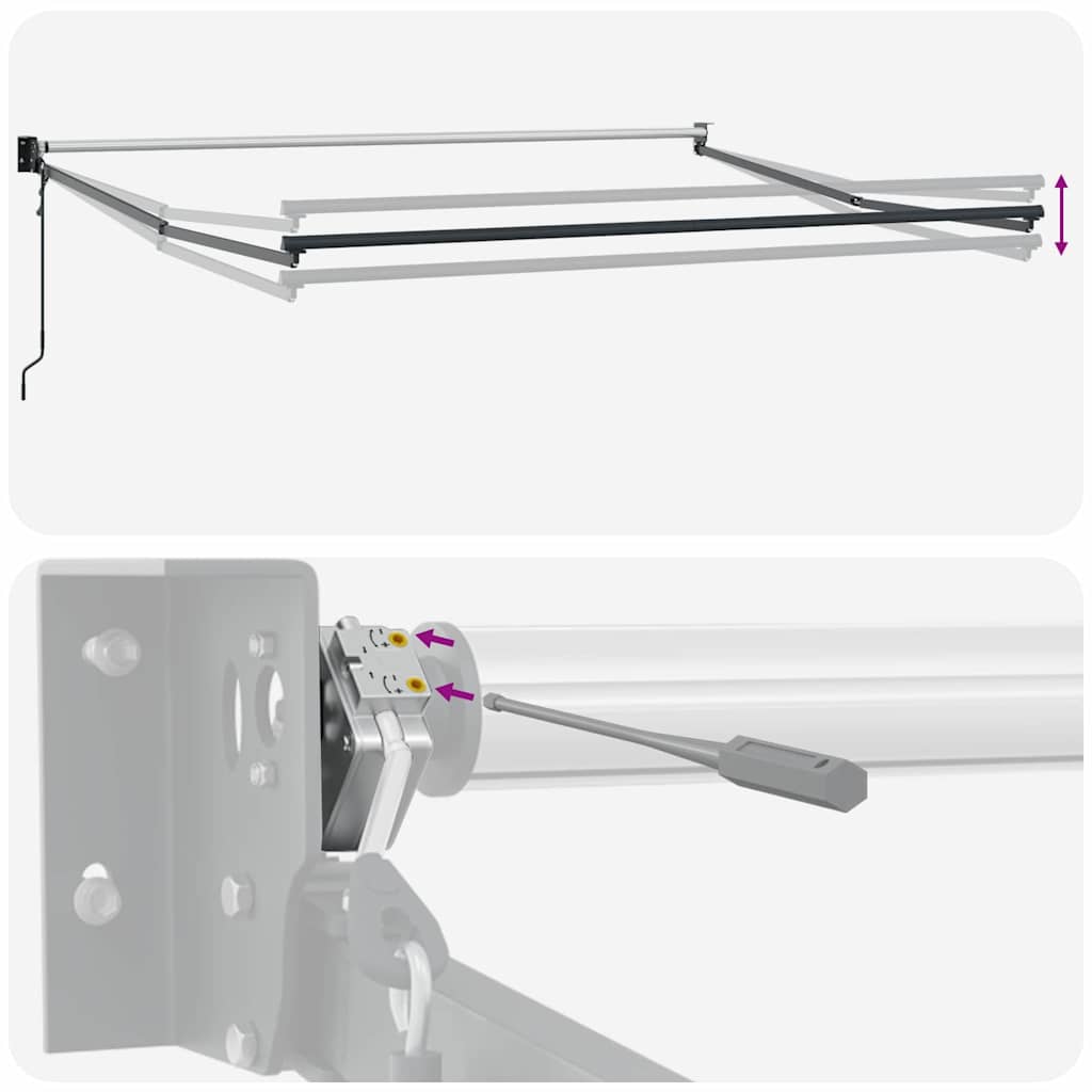 Awning Anthracite 3 x 2.5 m Metal