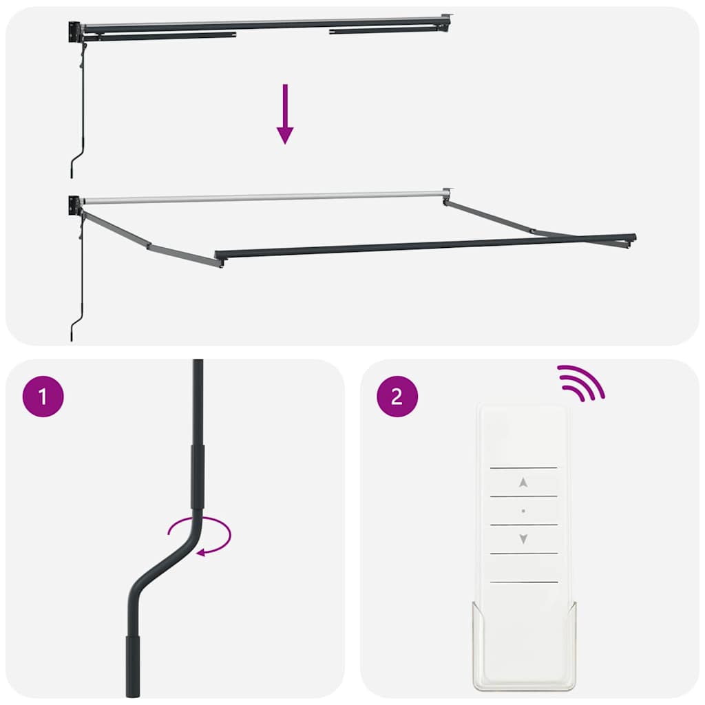 Awning Anthracite 3.5 x 2.5 m Metal