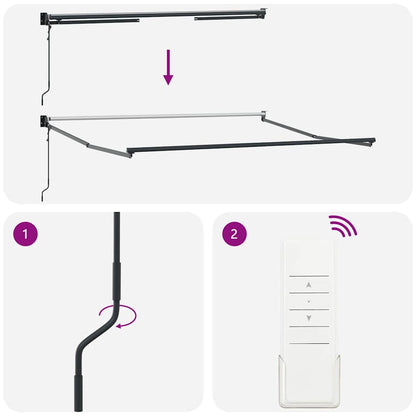 Awning Anthracite 3.5 x 2.5 m Metal