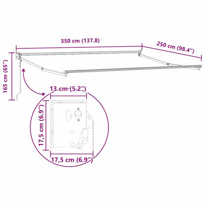 Awning Anthracite 3.5 x 2.5 m Metal