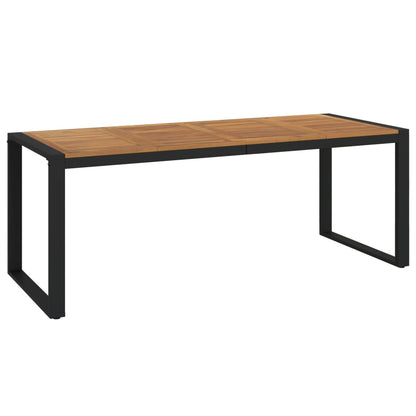Garden Table with U-shaped Legs 200x90x75 cm Solid Wood Acacia