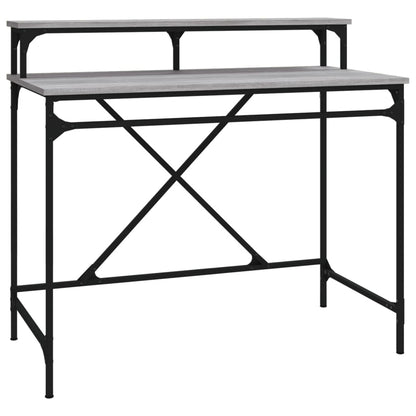 Desk Grey Sonoma 100x50x90 cm Engineered Wood and Iron