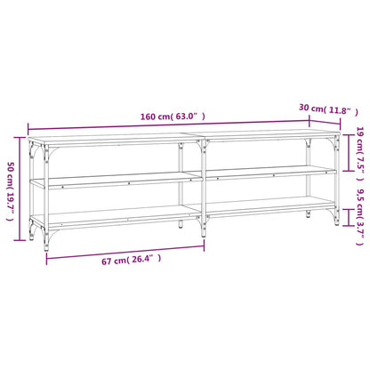 TV Cabinet Smoked Oak 160x30x50 cm Engineered Wood