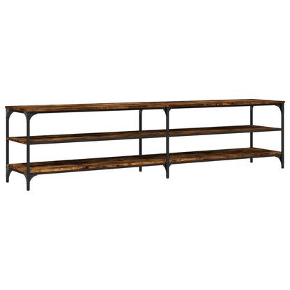 TV Cabinet Smoked Oak 200x30x50 cm Engineered Wood and Metal