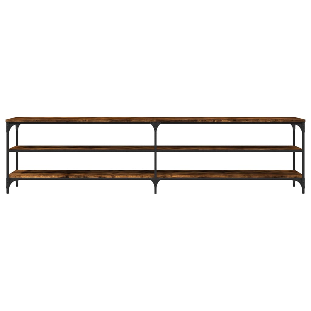 TV Cabinet Smoked Oak 200x30x50 cm Engineered Wood and Metal