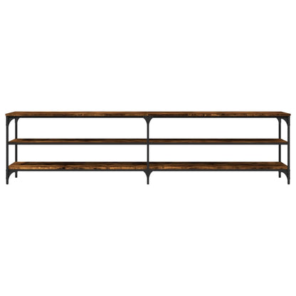 TV Cabinet Smoked Oak 200x30x50 cm Engineered Wood and Metal