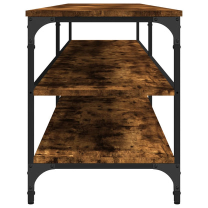 TV Cabinet Smoked Oak 200x30x50 cm Engineered Wood and Metal