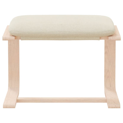 Footstool Cream 51x41x40 cm Fabric
