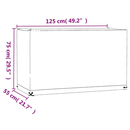Garden Furniture Covers 2 pcs 8 Eyelets 125x55x75 cm Rectangular