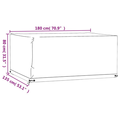 Garden Furniture Covers 2 pcs 8 Eyelets 180x135x80 cm Rectangular