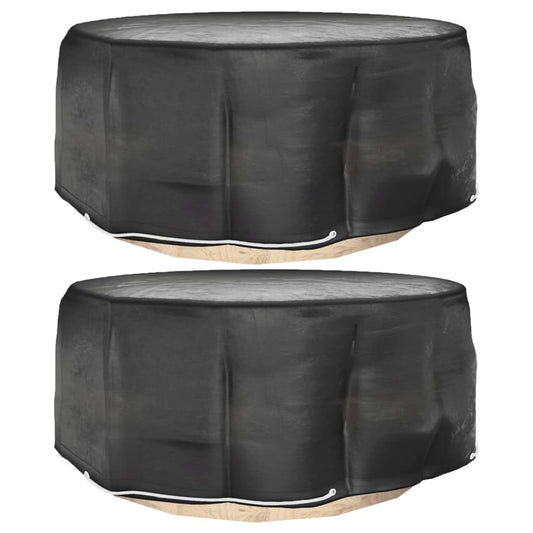Garden Furniture Covers 2 pcs 10 Eyelets Ø260x90 cm Round
