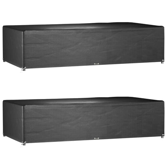 Garden Furniture Covers 2 pcs 12 Eyelets 315x160x75 cm Rectangular