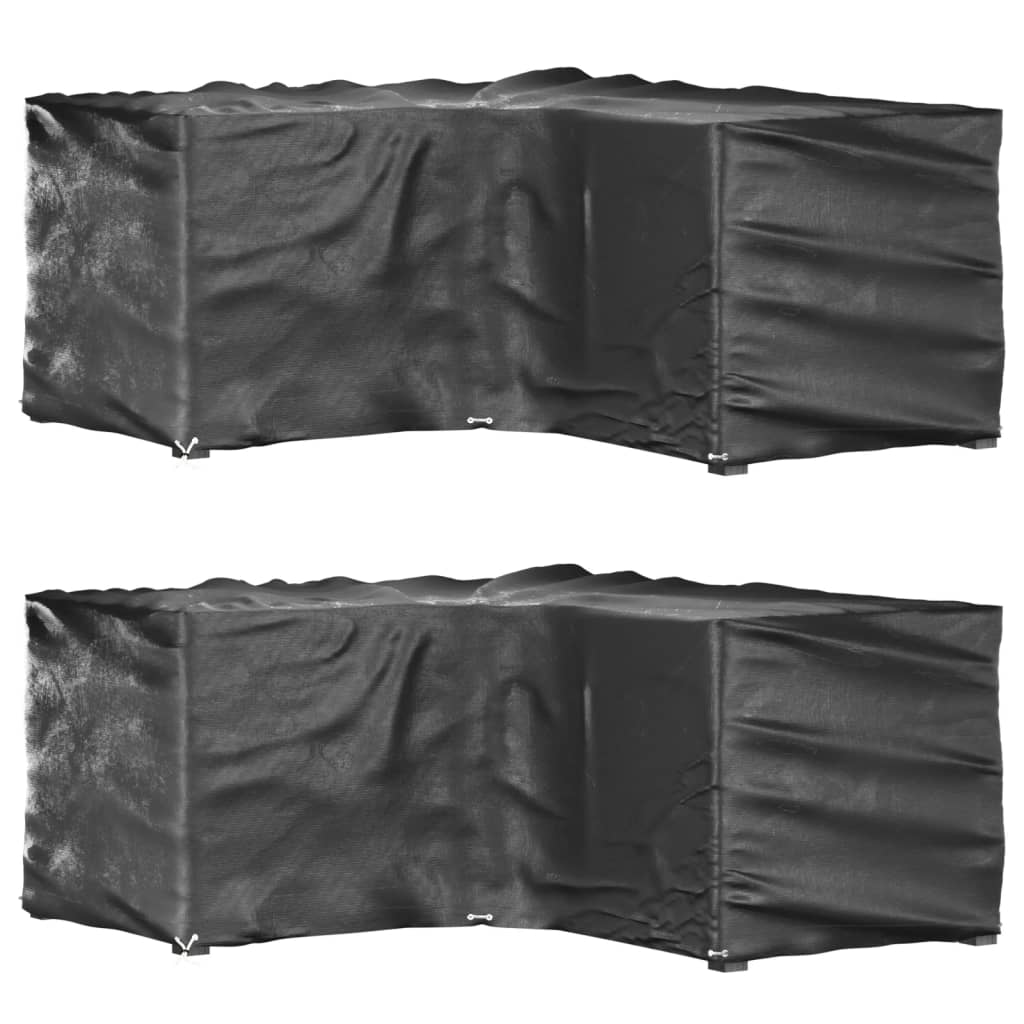 L-Shaped Garden Furniture Covers 2 pcs 16 Eyelets 215x215x90 cm