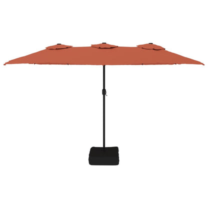 Double-Head Garden Parasol Terracotta 449x265 cm