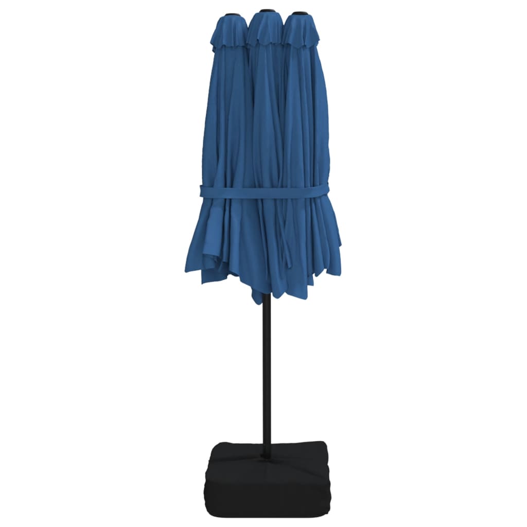 Double-Head Garden Parasol Azure Blue 449x265 cm