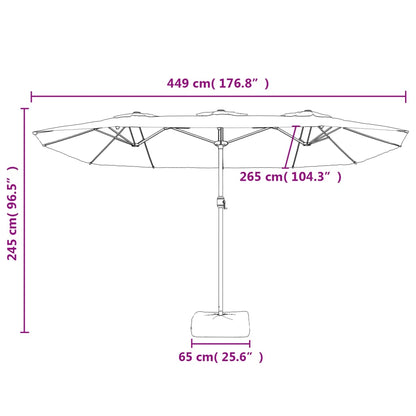 Double-Head Garden Parasol Azure Blue 449x265 cm