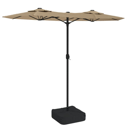 Double-Head Garden Parasol Taupe 316x145 cm