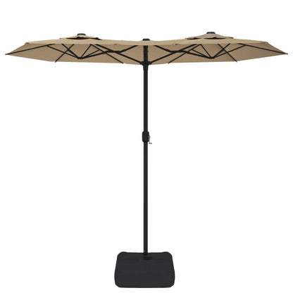 Double-Head Garden Parasol Taupe 316x145 cm