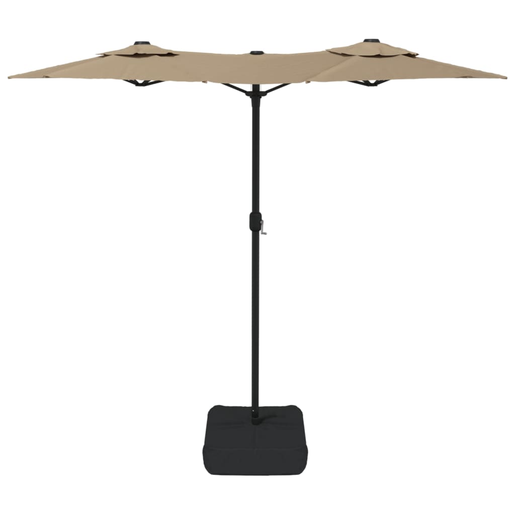 Double-Head Garden Parasol Taupe 316x145 cm