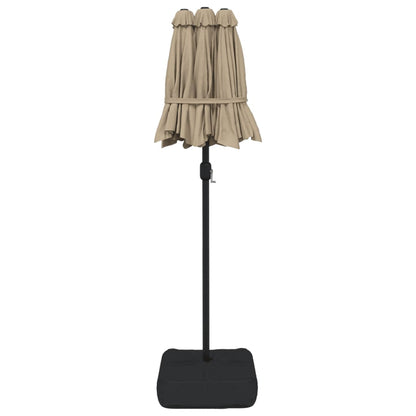 Double-Head Garden Parasol Taupe 316x145 cm