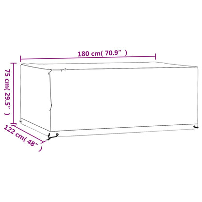 Garden Furniture Cover 8 Eyelets 180x122x75 cm Rectangular