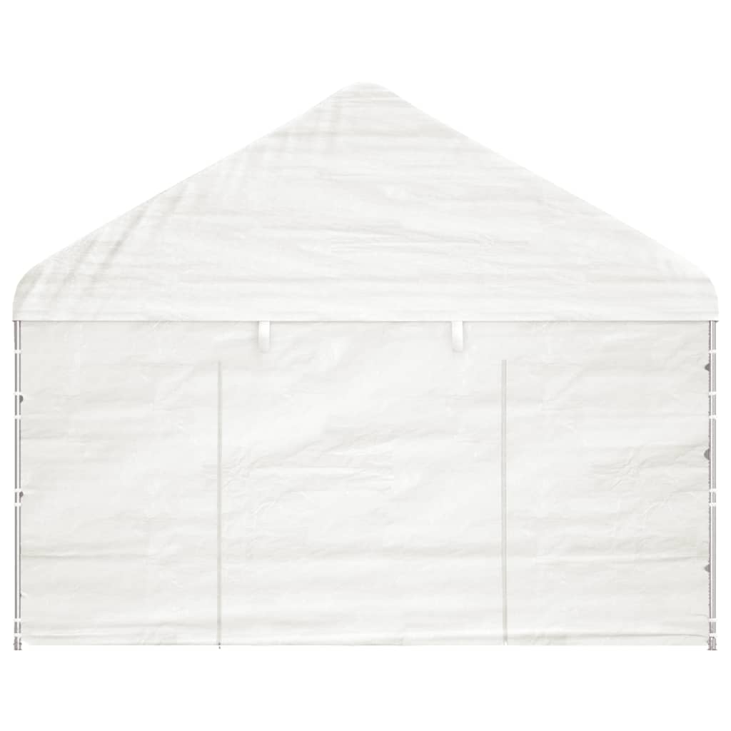 Gazebo with Roof White 4.46x4.08x3.22 m Polyethylene