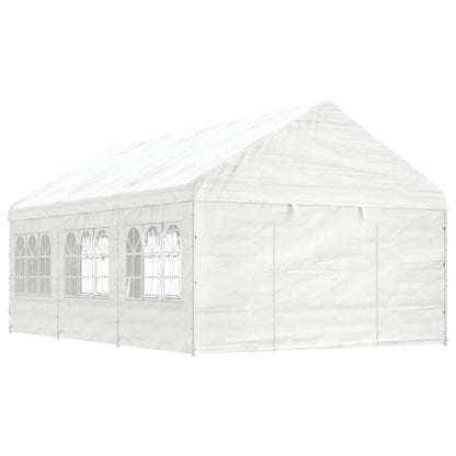 Gazebo with Roof White 6.69x4.08x3.22 m Polyethylene