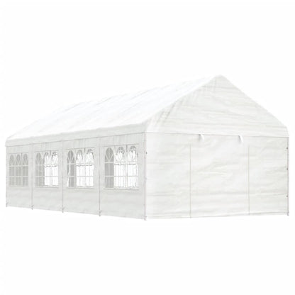 Gazebo with Roof White 8.92x4.08x3.22 m Polyethylene