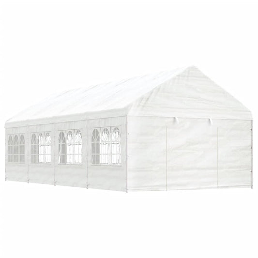 Gazebo with Roof White 8.92x4.08x3.22 m Polyethylene