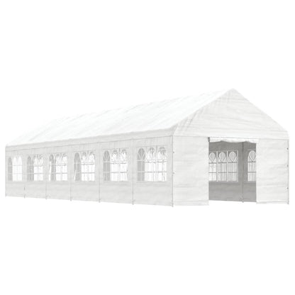 Gazebo with Roof White 13.38x4.08x3.22 m Polyethylene